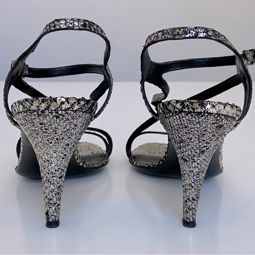 Chanel Metallic Python Sandals - image 4